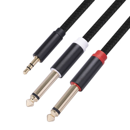 3683 3.5mm Male to Dual 6.35mm Male Audio Cable, Cable Length:1m(Black)-garmade.com