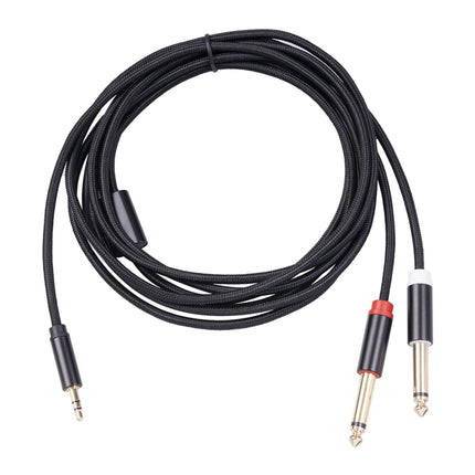 3683 3.5mm Male to Dual 6.35mm Male Audio Cable, Cable Length:2m(Black)-garmade.com