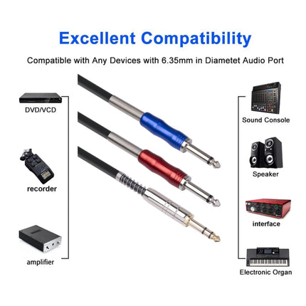 3683 3.5mm Male to Dual 6.35mm Male Audio Cable, Cable Length:2m(Black)-garmade.com