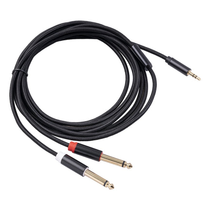 3683 3.5mm Male to Dual 6.35mm Male Audio Cable, Cable Length:3m(Black)-garmade.com