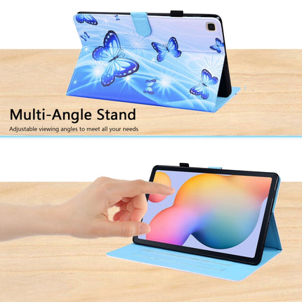 For Samsung Galaxy Tab S6 Lite SM-P610 / SM-P615 Animal Pattern Horizontal Flip Leather Case with Holder & Card Slots & Photo Frame & Sleep / Wake-up Function(Blue Butterfly)-garmade.com