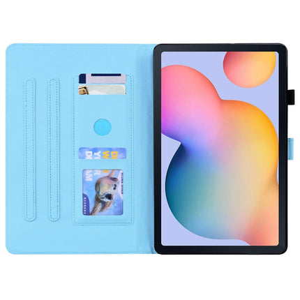 For Samsung Galaxy Tab S6 Lite SM-P610 / SM-P615 Animal Pattern Horizontal Flip Leather Case with Holder & Card Slots & Photo Frame & Sleep / Wake-up Function(Blue Butterfly)-garmade.com