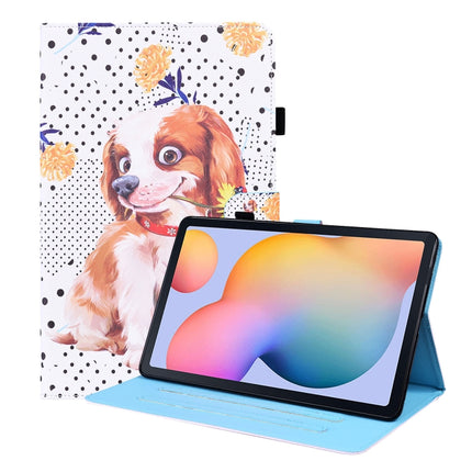 For Samsung Galaxy Tab S6 Lite SM-P610 / SM-P615 Animal Pattern Horizontal Flip Leather Case with Holder & Card Slots & Photo Frame & Sleep / Wake-up Function(Little Flower dog)-garmade.com