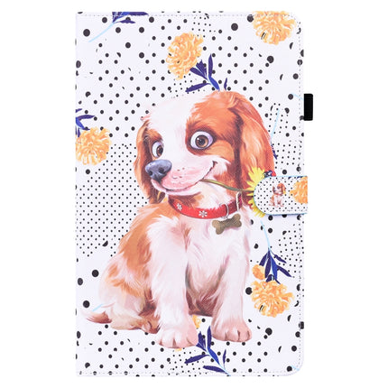 For Samsung Galaxy Tab S6 Lite SM-P610 / SM-P615 Animal Pattern Horizontal Flip Leather Case with Holder & Card Slots & Photo Frame & Sleep / Wake-up Function(Little Flower dog)-garmade.com