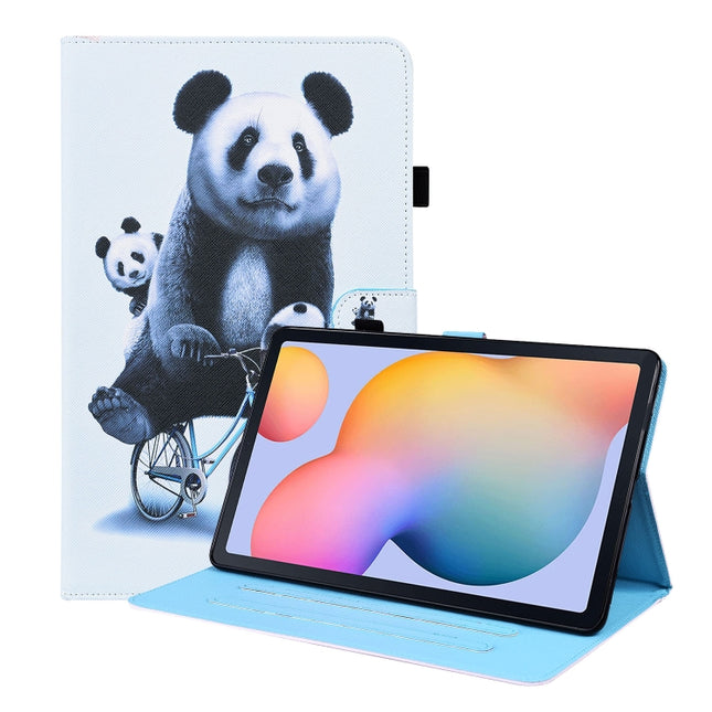 For Samsung Galaxy Tab S6 Lite SM-P610 / SM-P615 Animal Pattern Horizontal Flip Leather Case with Holder & Card Slots & Photo Frame & Sleep / Wake-up Function(Cycling Panda)-garmade.com