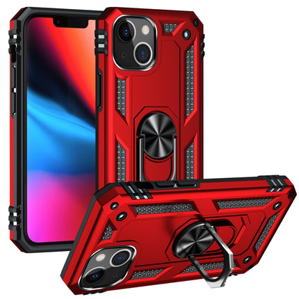 Shockproof TPU + PC Protective Case with 360 Degree Rotating Holder For iPhone 13 mini(Red)-garmade.com