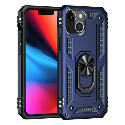 Shockproof TPU + PC Protective Case with 360 Degree Rotating Holder For iPhone 13 mini(Blue)-garmade.com