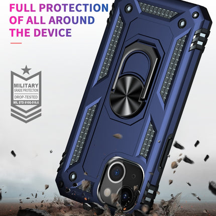 Shockproof TPU + PC Protective Case with 360 Degree Rotating Holder For iPhone 13(Blue)-garmade.com