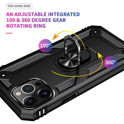 Shockproof TPU + PC Protective Case with 360 Degree Rotating Holder For iPhone 13 Pro(Black)-garmade.com