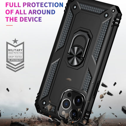 Shockproof TPU + PC Protective Case with 360 Degree Rotating Holder For iPhone 13 Pro(Black)-garmade.com