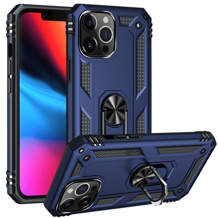 Shockproof TPU + PC Protective Case with 360 Degree Rotating Holder For iPhone 13 Pro(Blue)-garmade.com