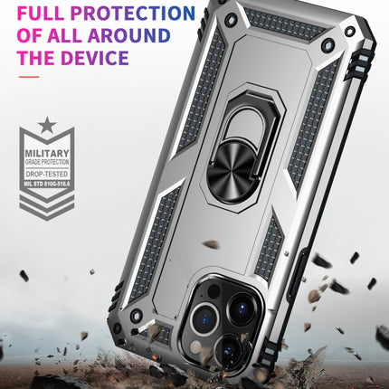 Shockproof TPU + PC Protective Case with 360 Degree Rotating Holder For iPhone 13 Pro(Silver)-garmade.com