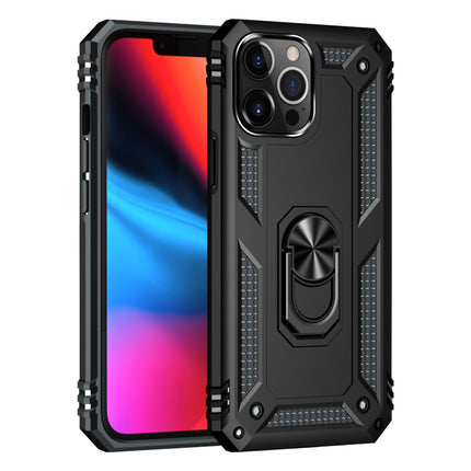 Shockproof TPU + PC Protective Case with 360 Degree Rotating Holder For iPhone 13 Pro Max(Black)-garmade.com