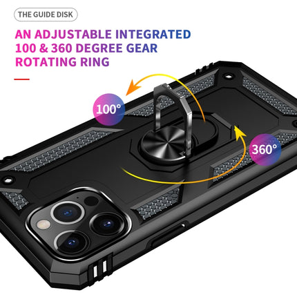 Shockproof TPU + PC Protective Case with 360 Degree Rotating Holder For iPhone 13 Pro Max(Black)-garmade.com