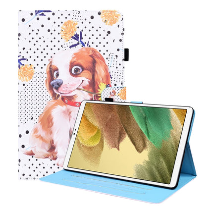 For Samsung Galaxy Tab A7 Lite 8.7 SM-T220 / SM-T225 Animal Pattern Horizontal Flip Leather Case with Holder & Card Slots & Photo Frame(Little Flower Dog)-garmade.com