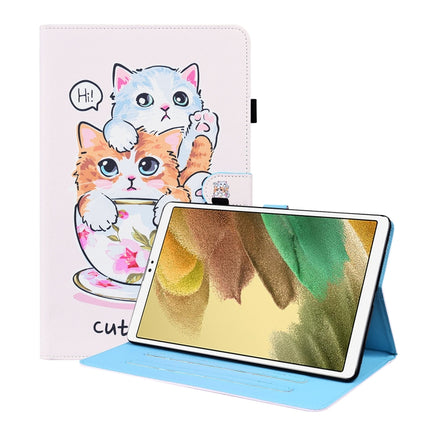 For Samsung Galaxy Tab A7 Lite 8.7 SM-T220 / SM-T225 Animal Pattern Horizontal Flip Leather Case with Holder & Card Slots & Photo Frame(Cat Brothers)-garmade.com