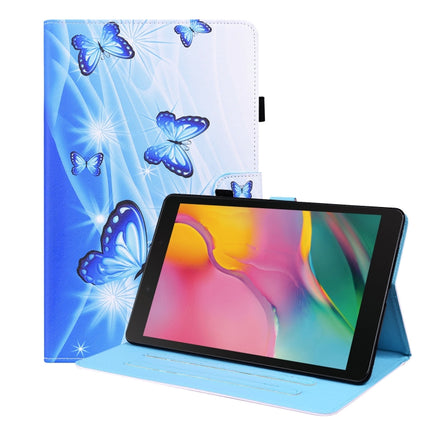 For Samsung Galaxy Tab A 8.0 2019 SM-T290 / SM-T295 Animal Pattern Horizontal Flip Leather Case with Holder & Card Slots & Photo Frame(Blue Butterfly)-garmade.com