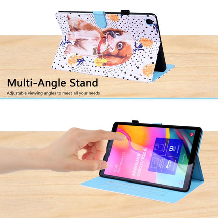 For Samsung Galaxy Tab A 10.1 2019 SM-T515 / SM-T510 Animal Pattern Horizontal Flip Leather Case with Holder & Card Slots & Photo Frame(Little Flower Dog)-garmade.com
