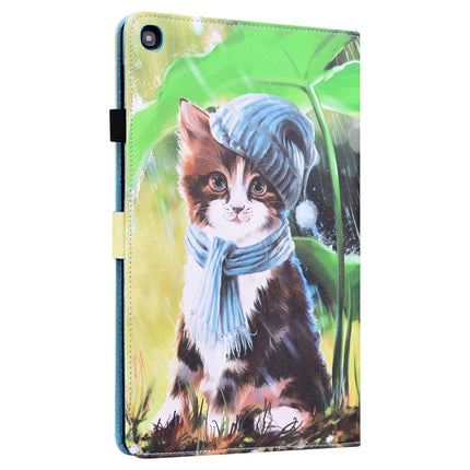 For Samsung Galaxy Tab A 10.1 2019 SM-T515 / SM-T510 Animal Pattern Horizontal Flip Leather Case with Holder & Card Slots & Photo Frame(Bib Kitten)-garmade.com