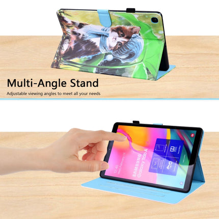 For Samsung Galaxy Tab A 10.1 2019 SM-T515 / SM-T510 Animal Pattern Horizontal Flip Leather Case with Holder & Card Slots & Photo Frame(Bib Kitten)-garmade.com