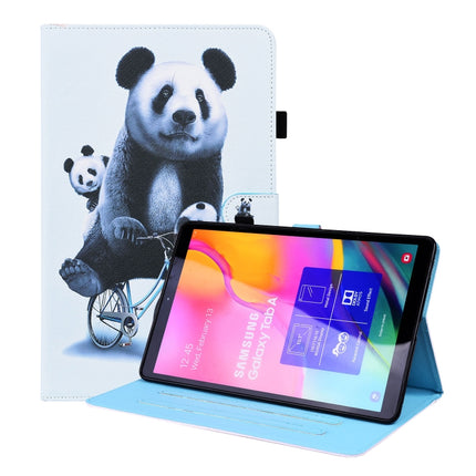 For Samsung Galaxy Tab A 10.1 2019 SM-T515 / SM-T510 Animal Pattern Horizontal Flip Leather Case with Holder & Card Slots & Photo Frame(Cycling Panda)-garmade.com