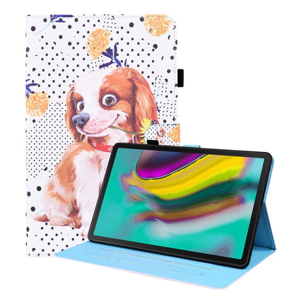 For Samsung Galaxy Tab S5e 10.5 SM-T720 / SM-T725 Animal Pattern Horizontal Flip Leather Case with Holder & Card Slots & Photo Frame(Little Flower Dog)-garmade.com