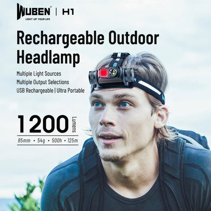 WUBEN H1 LED Strong Light Outdoor USB Rechargeable Headlight-garmade.com