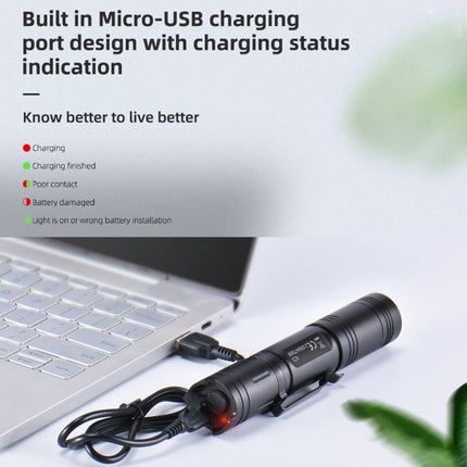 WUBEN L50 Outdoor Portable LED Strong Light USB Rechargeable Aluminum Flashlight-garmade.com