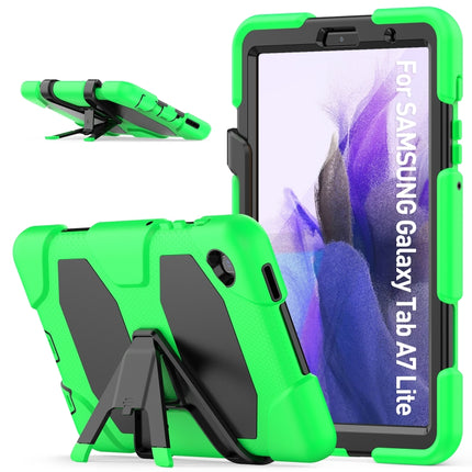 For Samsung Galaxy A7 Lite 8.7 2021 T220 / T225 Shockproof Colorful Silicon + PC Protective Case with Holder & Pen Slot(Green)-garmade.com