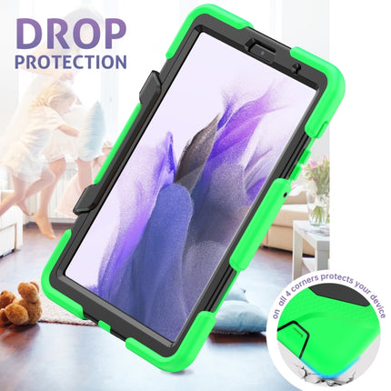 For Samsung Galaxy A7 Lite 8.7 2021 T220 / T225 Shockproof Colorful Silicon + PC Protective Case with Holder & Pen Slot(Green)-garmade.com