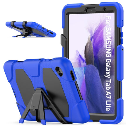For Samsung Galaxy A7 Lite 8.7 2021 T220 / T225 Shockproof Colorful Silicon + PC Protective Case with Holder & Pen Slot(Blue)-garmade.com