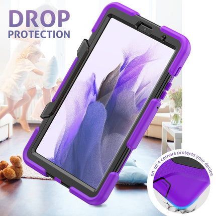 For Samsung Galaxy A7 Lite 8.7 2021 T220 / T225 Shockproof Colorful Silicon + PC Protective Case with Holder & Pen Slot(Purple)-garmade.com