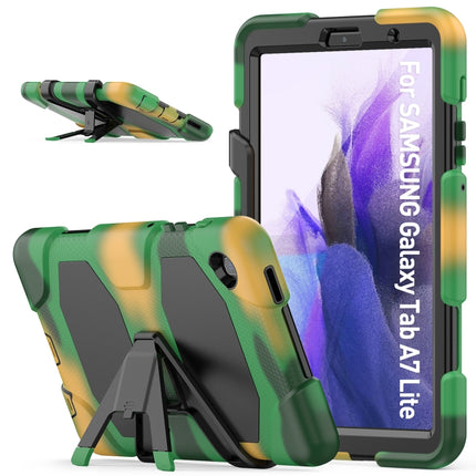 For Samsung Galaxy A7 Lite 8.7 2021 T220 / T225 Shockproof Colorful Silicon + PC Protective Case with Holder & Pen Slot(Camouflage)-garmade.com