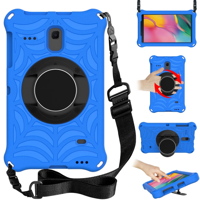 For Samsung Galaxy Tab A 8.0 2018 SM-T387W / SM-T387V & Tab A 8.0 SM-T385 / T380 & Tab 4 T330 & Tab E 8.0 T377 Spider King EVA Protective Case with Adjustable Shoulder Strap & Holder(Blue)-garmade.com