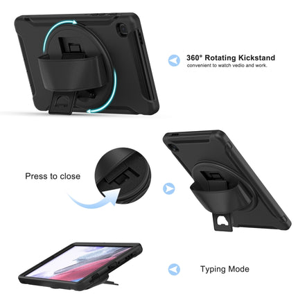 For Samsung Galaxy A7 Lite T220 / T225 360 Degree Rotation PC + TPU Protective Case with Holder & Hand-strap(Black)-garmade.com