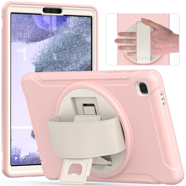 For Samsung Galaxy A7 Lite T220 / T225 360 Degree Rotation PC + TPU Protective Case with Holder & Hand-strap(Cherry Blossoms Pink)-garmade.com