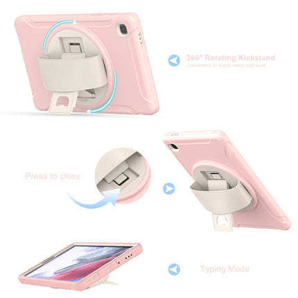 For Samsung Galaxy A7 Lite T220 / T225 360 Degree Rotation PC + TPU Protective Case with Holder & Hand-strap(Cherry Blossoms Pink)-garmade.com