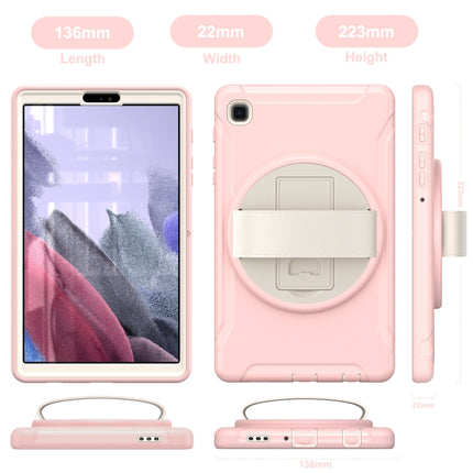 For Samsung Galaxy A7 Lite T220 / T225 360 Degree Rotation PC + TPU Protective Case with Holder & Hand-strap(Cherry Blossoms Pink)-garmade.com