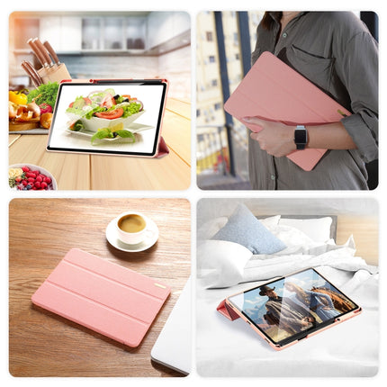 For Samsung Galaxy Tab S8+ / Tab S8 Plus / Tab S7 FE / Tab S7+ DUX DUCIS Domo Series Horizontal Flip Magnetic PU Leather Case with Three-folding Holder & Wake-up / Sleep Function(Pink)-garmade.com