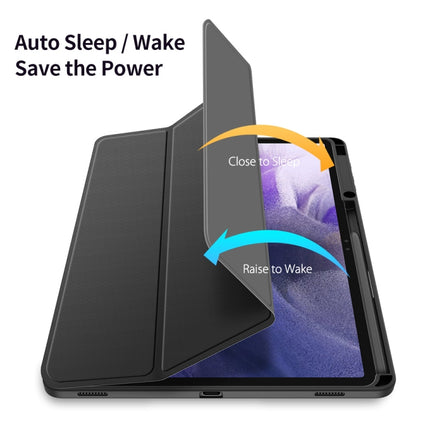 For Samsung Galaxy Tab S8+ / Tab S8 Plus / Tab S7 FE / Tab S7+ DUX DUCIS TOBY Series Antiskid PU Leather + PC + TPU Horizontal Flip Case with Holder & Pen Slot & Sleep / Wake-up Function(Black)-garmade.com