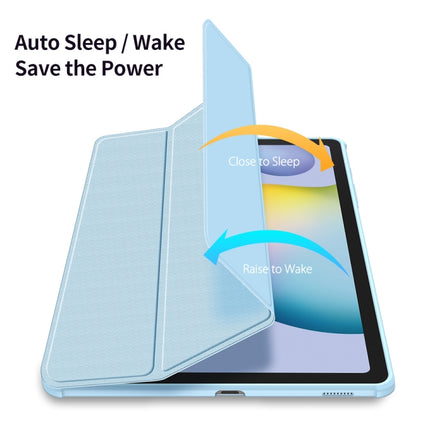 For Samsung Galaxy Tab S6 Lite P610/P615 DUX DUCIS TOBY Series Antiskid PU Leather + PC + TPU Horizontal Flip Case with Holder & Pen Slot & Sleep / Wake-up Function(Blue)-garmade.com
