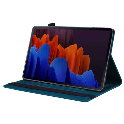 For Samsung Galaxy Tab S8+ / Tab S8 Plus / Tab S7 FE / Tab S7+ SM-T970 / SM-T976B Business Shockproof Horizontal Flip Leather Case with Holder & Card Slots & Photo Frame & Pen Slot & Sleep / Wake-up Function(Blue)-garmade.com