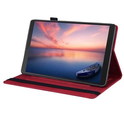 For Samsung Galaxy Tab A 8.0 2019 SM-T290 / SM-T295 Business Shockproof Horizontal Flip Leather Case with Holder & Card Slots & Photo Frame & Pen Slot(Red)-garmade.com