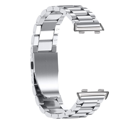 For OPPO Watch 41mm Three-beads Steel Replacement Strap Watchband(Silver)-garmade.com