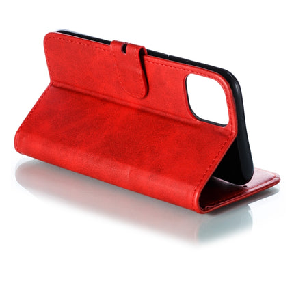 Embossed Happy Cat Pattern Horizontal Flip Leather Case with Holder & Card Slots & Wallet For iPhone 13 mini(Red)-garmade.com