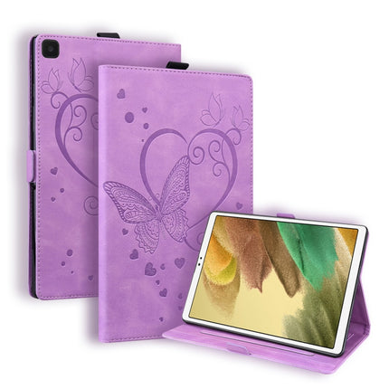 For Samsung Galaxy Tab A7 Lite T220 T225 Love Butterfly Pattern Horizontal Flip Leather Case with Holder(Purple)-garmade.com