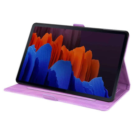 For Samsung Tab S7+ T970 T976B Love Butterfly Pattern Horizontal Flip Leather Case with Holder(Purple)-garmade.com