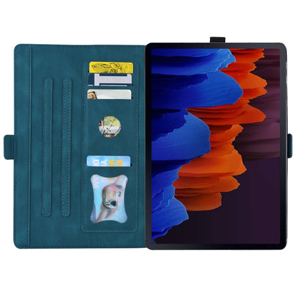 For Samsung Tab S7+ T970 T976B Love Butterfly Pattern Horizontal Flip Leather Case with Holder(Blue)-garmade.com