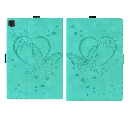 For Samsung Galaxy Tab A 8.0 (2019) SM-T290 SM-T295 Love Butterfly Pattern Horizontal Flip Leather Case with Holder(Green)-garmade.com