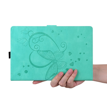 For Samsung Galaxy Tab A 8.0 (2019) SM-T290 SM-T295 Love Butterfly Pattern Horizontal Flip Leather Case with Holder(Green)-garmade.com